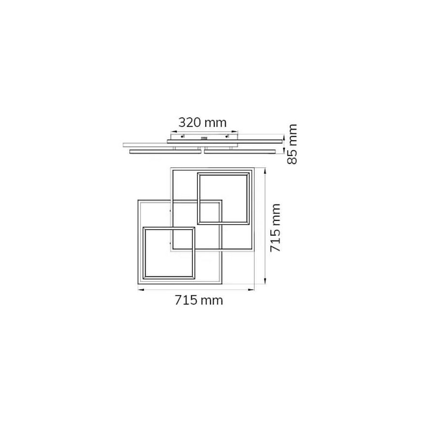 Wofi 10644 - Dimmbare LED-Aufbauleuchte VISO LED/62W/230V
