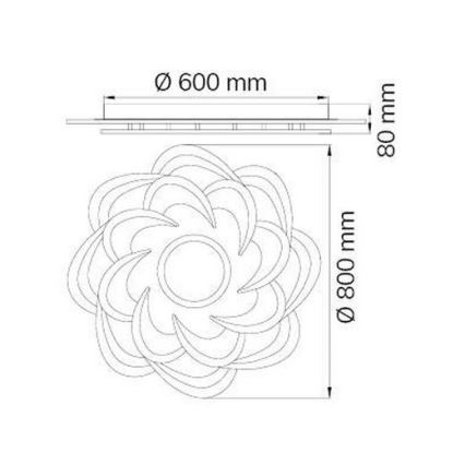 Wofi 11213 - Dimmbare LED-Deckenleuchte ICA LED/52W/230V 2700-5500K + Fernbedienung