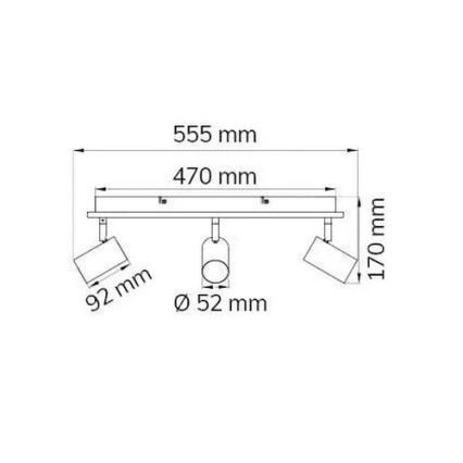 Wofi 11591 - LED Einbauleuchte BALI 3xGU10/5W/230V + 2xLED/6W/230V 3000K