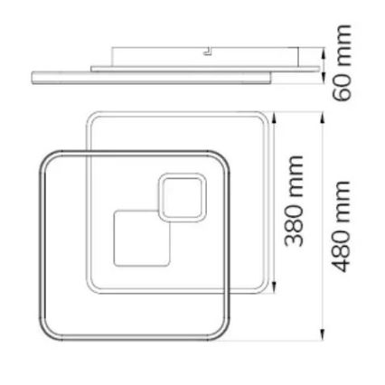 Wofi 11620 – Dimmbare LED-Deckenleuchte AKON LED/43,5W/230V 2700-5500K + Fernbedienung