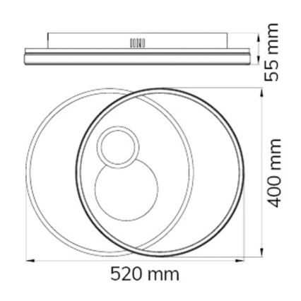 Wofi 11621 – Dimmbare LED-Deckenleuchte AKON LED/38W/230V 2700-5500K + Fernbedienung