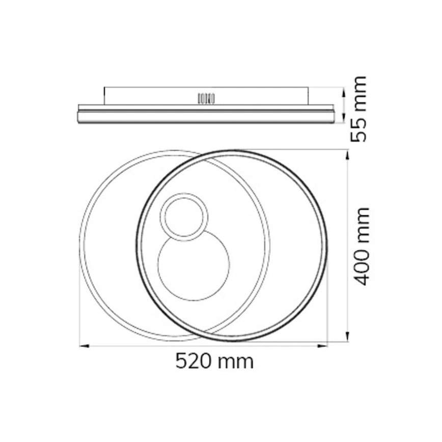 Wofi 11621 – Dimmbare LED-Deckenleuchte AKON LED/38W/230V 2700-5500K +  Fernbedienung