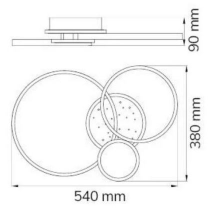 Wofi 11656 – Dimmbare LED-Aufbauleuchte KIAH LED/32,5W/230V