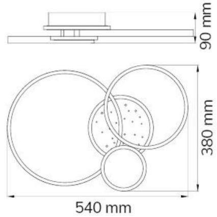 Wofi 11657 – Dimmbare LED-Aufbauleuchte KIAH LED/32,5W/230V 3000K