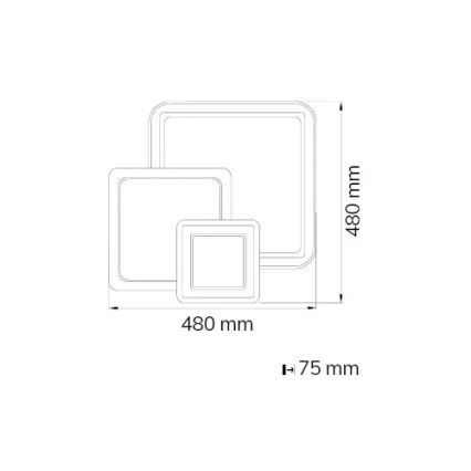 Wofi 11860 – Dimmbare LED-Deckenleuchte MOLA LED/36W/230V 3000-5500K + Fernbedienung