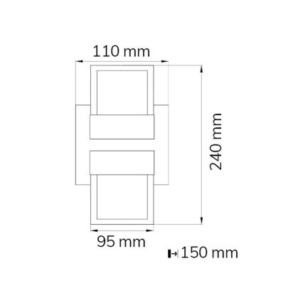 Wofi 12243 - Outdoor-LED-Wandleuchte ARIS LED/8,5W/230V 3000K IP54