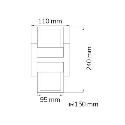 Wofi 12243 - Outdoor-LED-Wandleuchte ARIS LED/8,5W/230V 3000K IP54