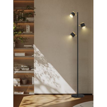 Wofi 3003-304S - Dimmbare LED-Stehlampe TOULOUSE LED/21W/230V schwarz/golden