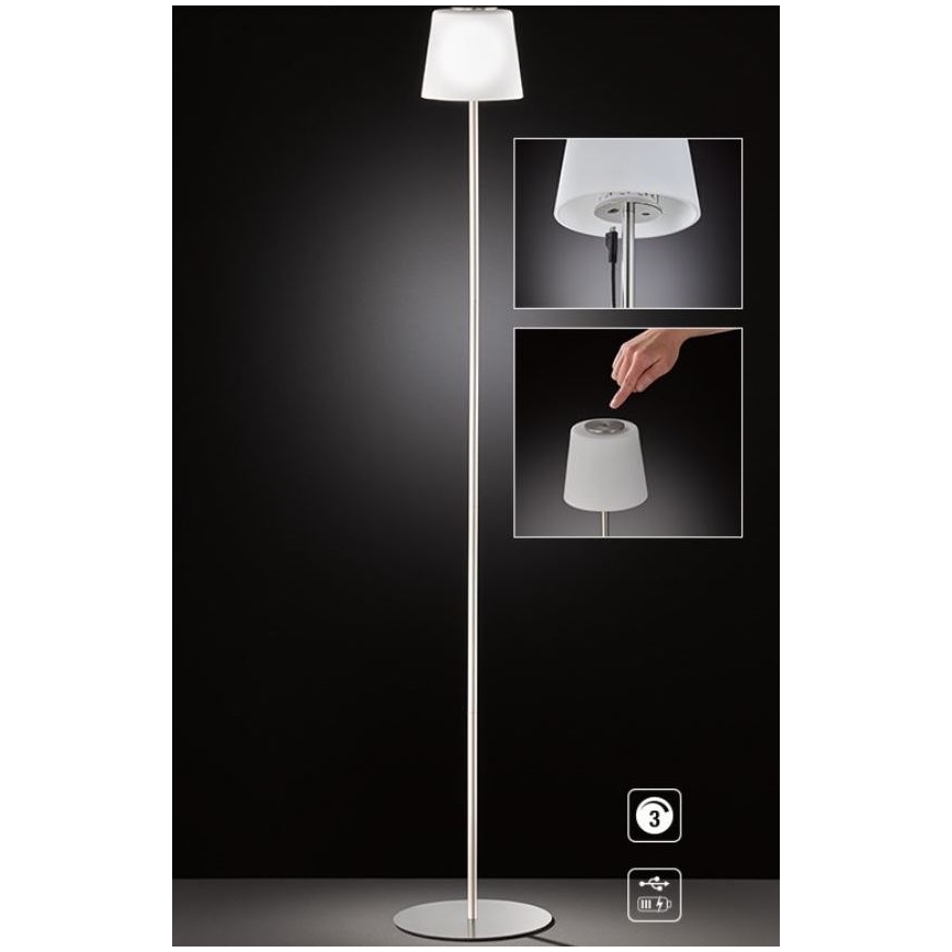Wofi 3015.01.64.9000 - Dimmbare LED-Stehleuchte mit Touch-Funktion GENK LED/2W/5V 2000 mAh