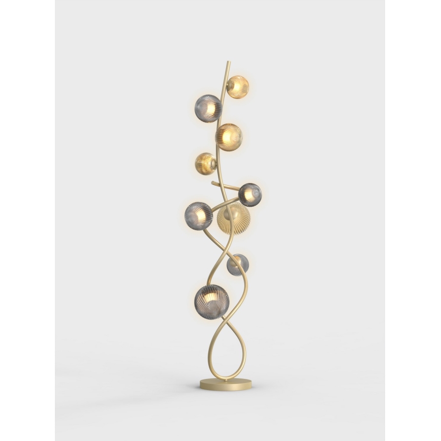 Wofi 3015-904 - LED-Stehlampe METZ 9xG9/3,5W/230V golden/grau