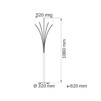 Wofi 3194.05.01.6000 - Dimmbare LED-Stehlampe LINEE 5xLED/7,2W/230V