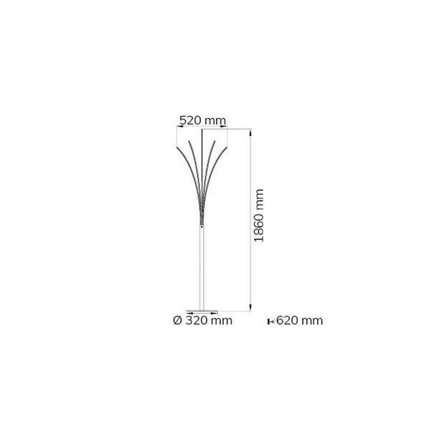 Wofi 3194.05.01.6000 - Dimmbare LED-Stehlampe LINEE 5xLED/7,2W/230V