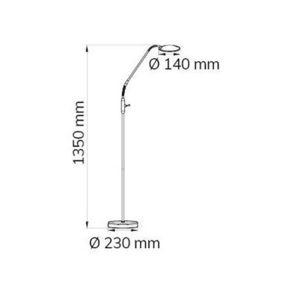 Wofi 3446.01.32.7000 - Dimmbare LED-Stehlampe ORTA LED/12W/230V Messing