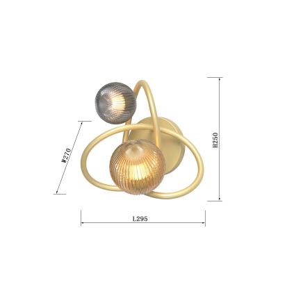 Wofi 4015-204 - LED-Wandbeleuchtung METZ 2xG9/3,5W/230V golden/grau