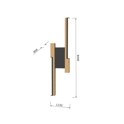 Wofi 4031-206 - Dimmbare LED-Wandleuchte PALERMO 11W/230V braun/schwarz