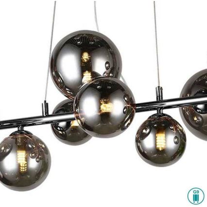 Wofi 6014.10.24.9000 - LED Hängeleuchte VILLA 10xG9/3W/230V schwarz/glänzender Chrom