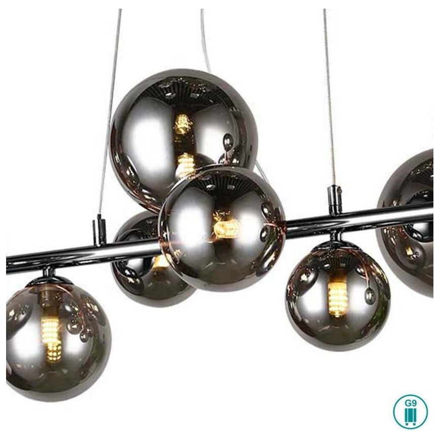 Wofi 6014.10.24.9000 - LED Hängeleuchte VILLA 10xG9/3W/230V schwarz/glänzender Chrom