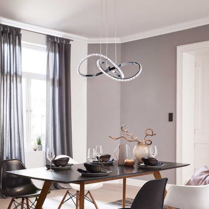Wofi 6912.01.01.7000 - Dimmbare LED-Hängeleuchte an Schnur PRISMA LED/25W/230V