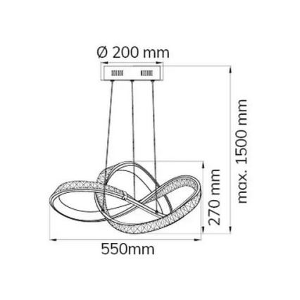 Wofi 6912.01.01.7000 - Dimmbare LED-Hängeleuchte an Schnur PRISMA LED/25W/230V