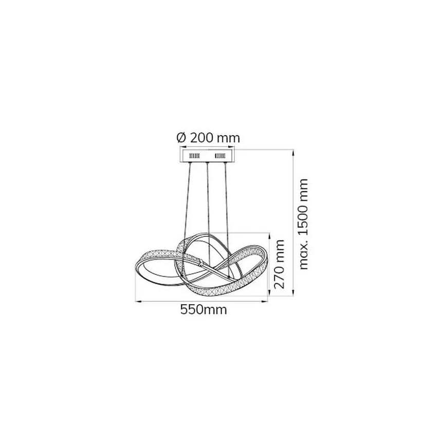 Wofi 6912.01.01.7000 - Dimmbare LED-Hängeleuchte an Schnur PRISMA LED/25W/230V