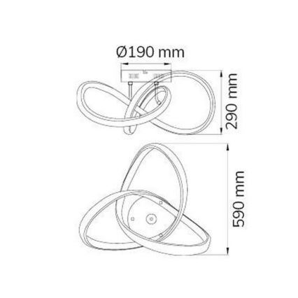 Wofi 70048G - LED-Aufbauleuchte INDIGO LED/45W/230V