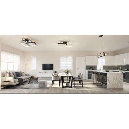 Wofi 7022-306- Dimmbare LED-Hängeleuchte an Schnur MATERA LED/30W/230V schwarz/braun