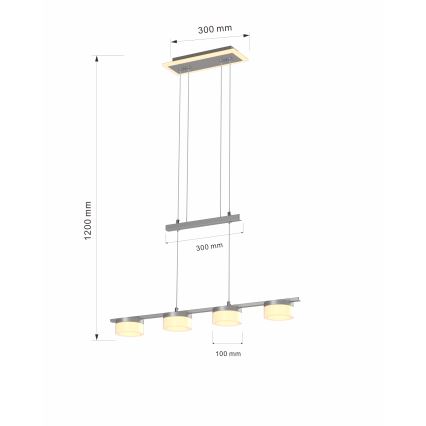 Wofi 7054-503 - Dimmbare LED-Hängeleuchte an Schnur JESSE LED/21W/230V mattes Chrom