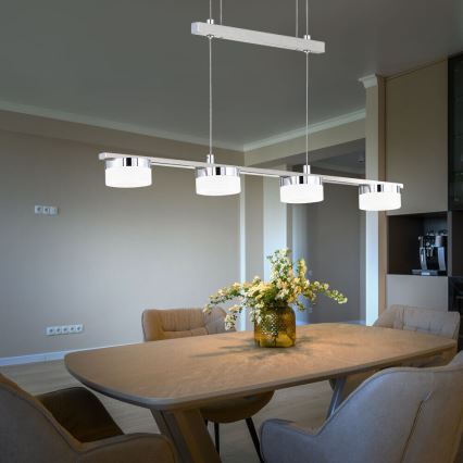 Wofi 7175.04.54.7000 - Dimmbare LED-Hängeleuchte an Schnur LOGAN 4xLED/4W/230V