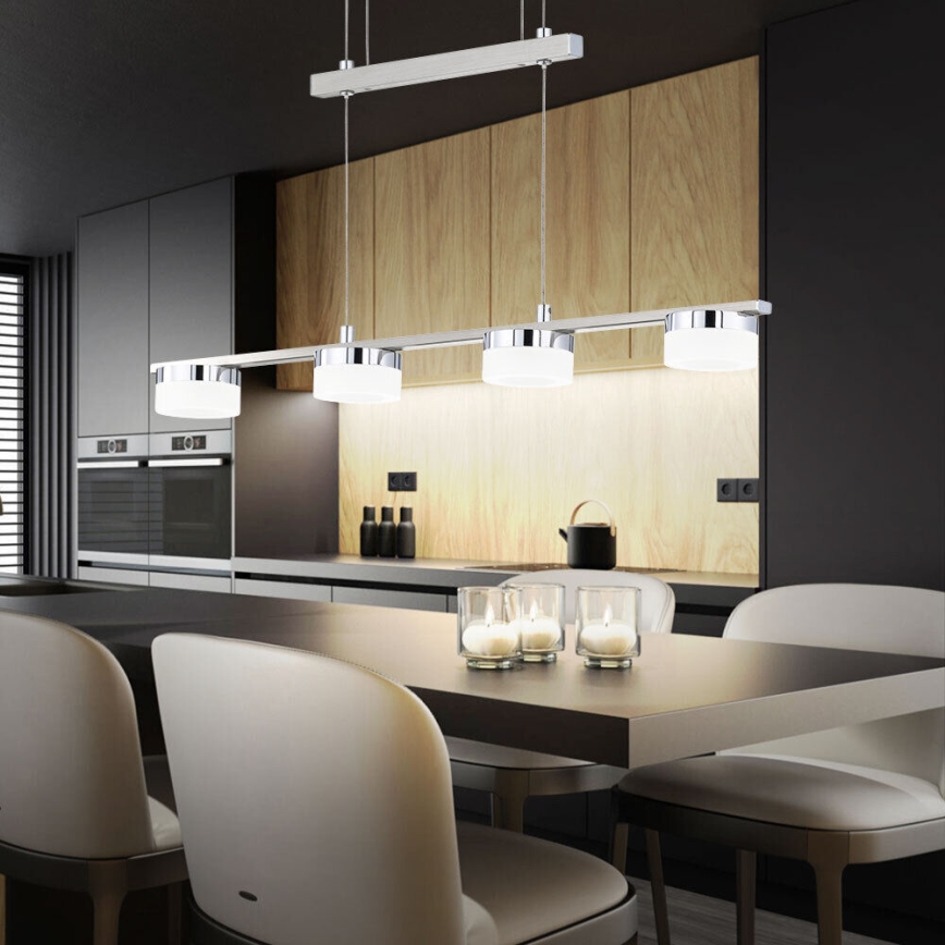 Wofi 7175.04.54.7000 - Dimmbare LED-Hängeleuchte an Schnur LOGAN 4xLED/4W/230V
