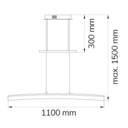 Wofi 7230.01.64.6000 - Dimmbare LED-Hängeleuchte an Schnur FERROL LED/28W/230V