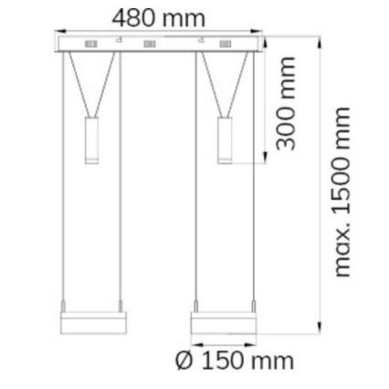 Wofi 7263.04.54.6000 - Dimmbare LED-Hängeleuchte an Schnur JETTE 2xLED/7,5W/230V + 2xLED/1W