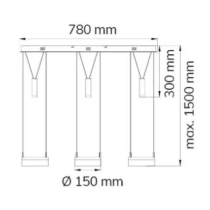 Wofi 7263.06.54.6000 - LED dimmbare Hängeleuchte an Seil JETTE 3xLED/7,5W/230V + 3xLED/1W