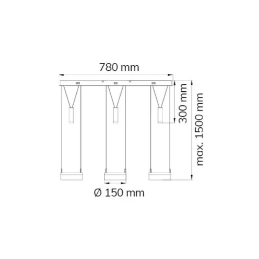 Wofi 7263.06.54.6000 - LED dimmbare Hängeleuchte an Seil JETTE 3xLED/7,5W/230V + 3xLED/1W