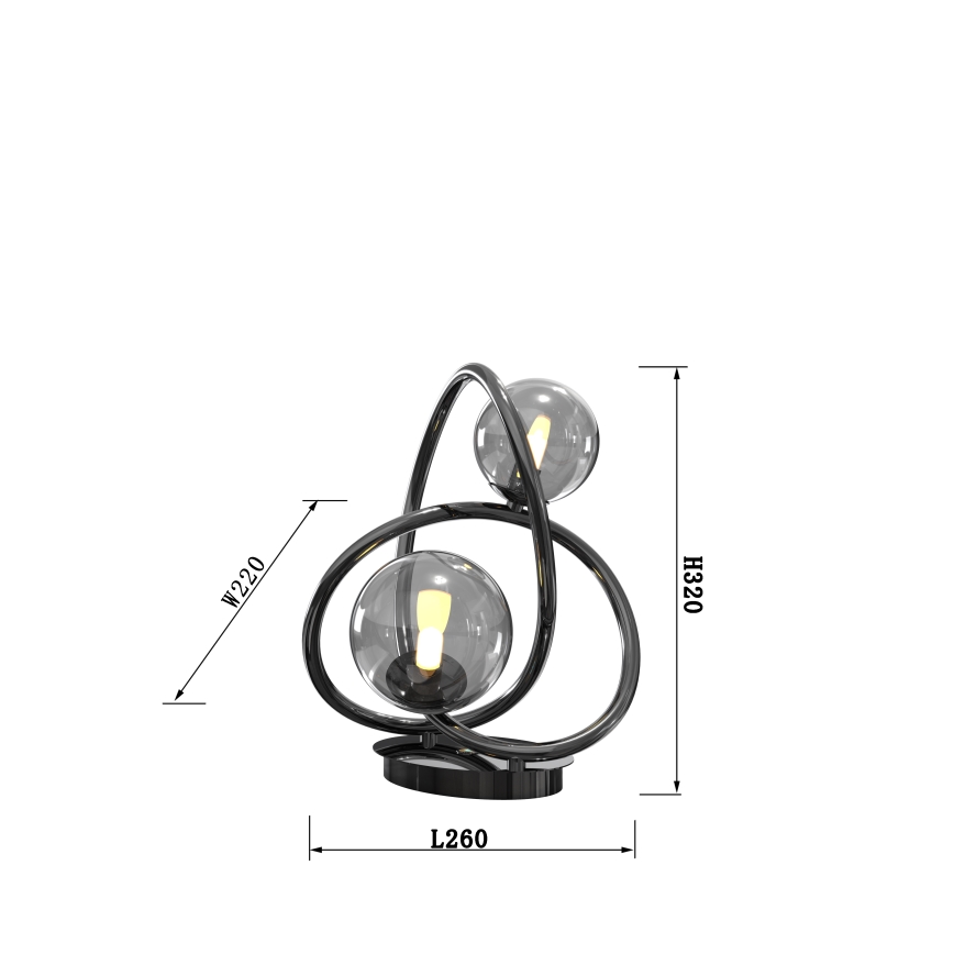 Wofi 8014-205 - LED-Tischleuchte NANCY 2xG9/3,5W/230V schwarz/glänzendes Chrom