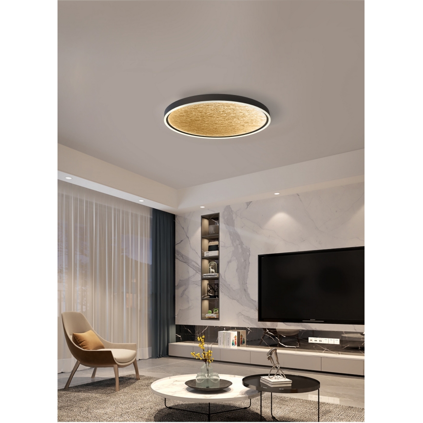 Wofi 9002-104L - Dimmbare LED-Deckenleuchte BORDEAUX LED/60W/230V schwarz/golden