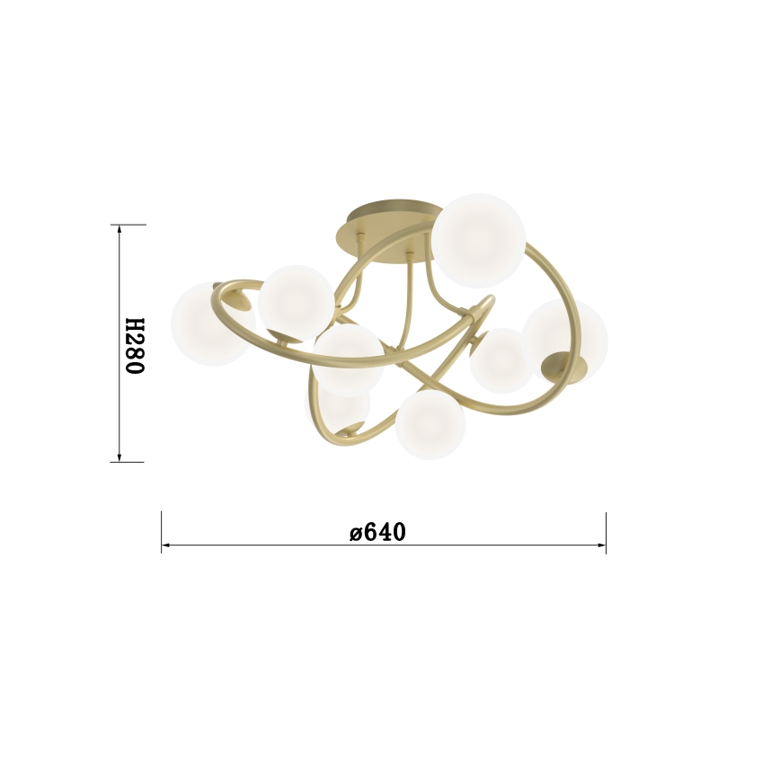 Wofi 9014-801 - LED-Aufbauleuchte NANCY 8xG9/3,5W/230V golden/weiß