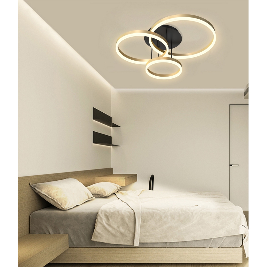 Wofi 9049-401 - LED dimmbare Deckenleuchte PERPIGNAN LED/51W/230V goldfarben