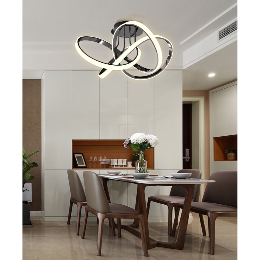Wofi 9134-105L - Dimmbare LED-Anbauleuchte INDIGO LED/50W/230V schwarz/glänzendes Chrom