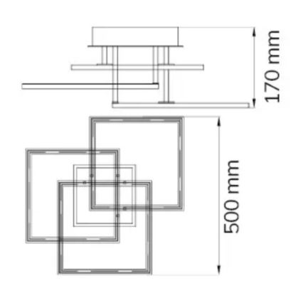 Wofi 9243.03.10.9300 – Dimmbare LED-Aufbauleuchte MODESTO LED/33W/230V