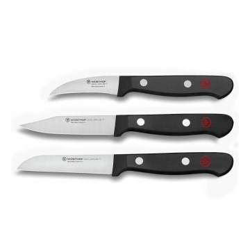 Wüsthof - 3-teiliges Gemüsemesserset GOURMET, schwarz