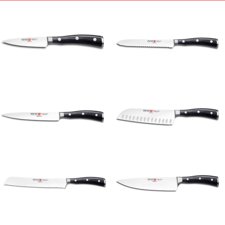 Wüsthof - Küchenmesserset im Messerständer CLASSIC IKON 7 Stk. Esche/schwarz