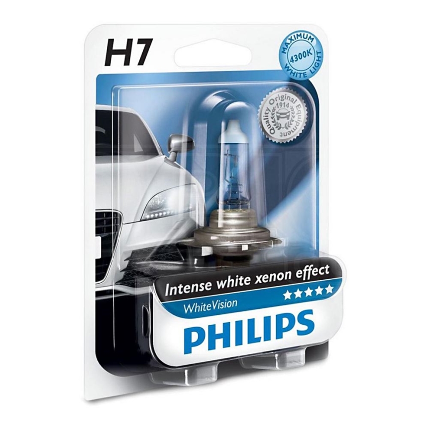 Xenon-Autoglühlampe Philips WHITEVISION 12972WHVB1 H7 PX26d/55W/12V 3700K