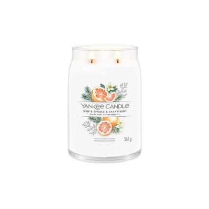 Yankee Candle - Duftkerze WHITE SPRUCE & GRAPEFRUIT groß 567g 60-90 Std.
