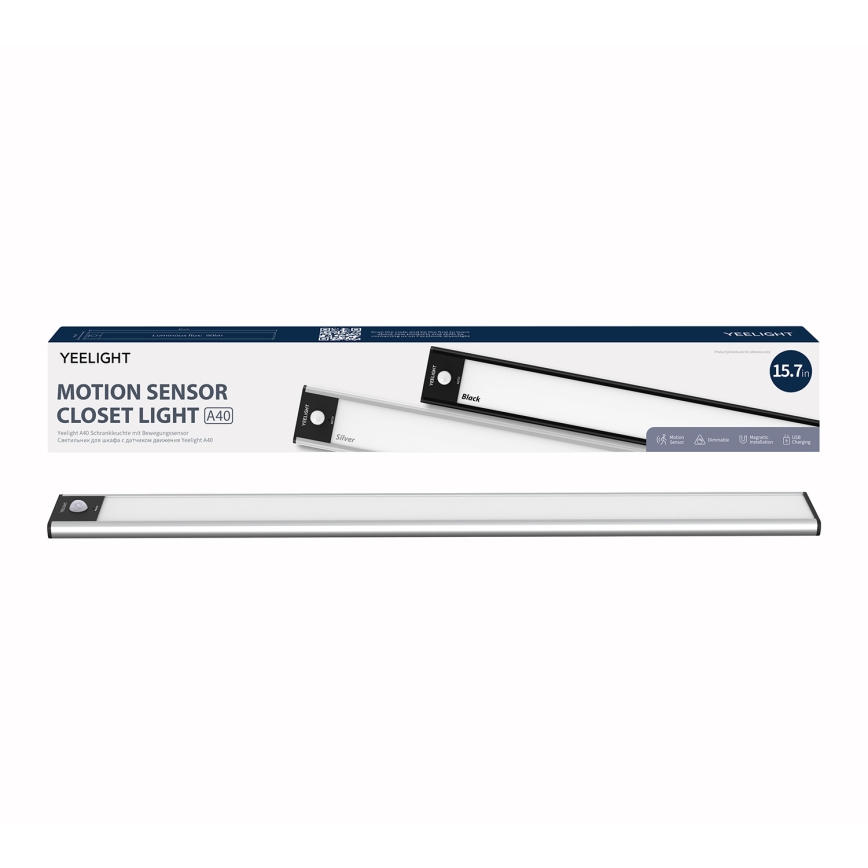 Yeelight - LED dimmbares, wiederaufladbares Möbellicht mit Sensor LED/2,3W/1500 mAh 4000K 40 cm silber