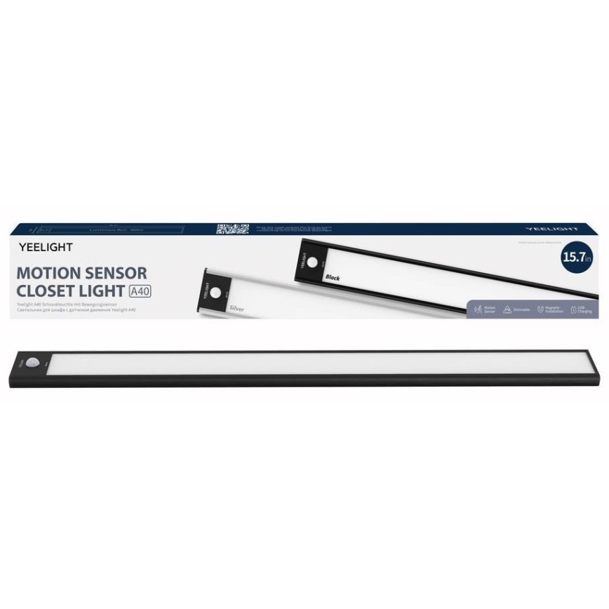 Yeelight - Dimmbare wiederaufladbare LED-Möbelbeleuchtung mit Sensor LED/2,3W/1500 mAh 2700K 40 cm schwarz