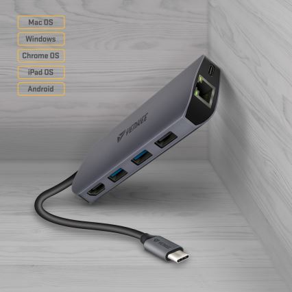 Yenkee – Adapter mit mehreren Anschlüssen 8in1 USB Typ C