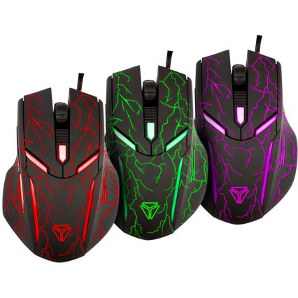 Yenkee – LED Gaming Maus 3200 DPI 6 Tasten schwarz/blau