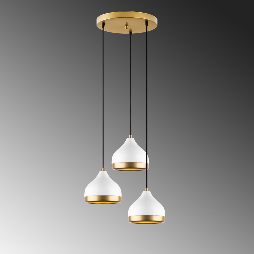 YILDO Hängeleuchte 3xE27/40W/230V weiß/Gold