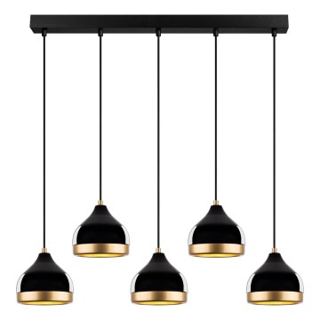 YILDO Hängeleuchte 5xE27/40W/230V schwarz/gold