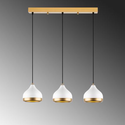 YILDO Pendelleuchte 3xE27/40W/230V weiß/gold